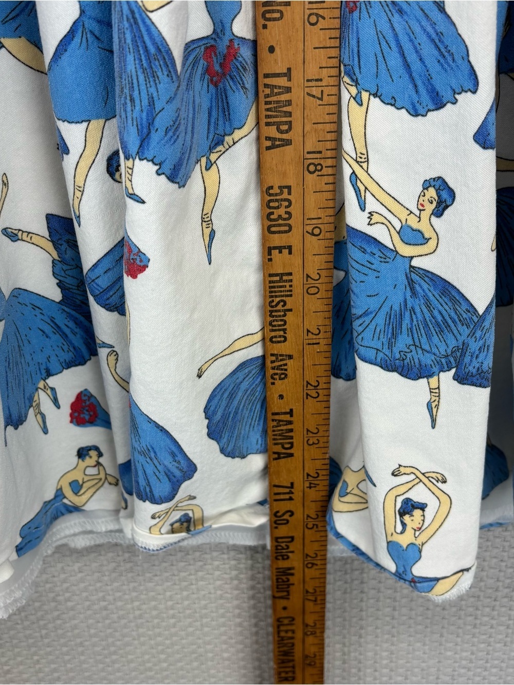 Kling Spaghetti Strap Blue Ballerina Print Mini Dress Sz S Pin Up Retro No Tag - Picture 7 of 7